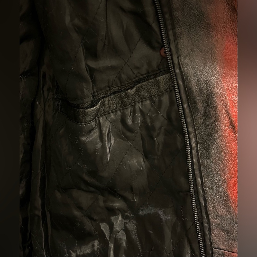 Custom Hand Painted Pink Panther Leather Trench Coat - Picture 12 of 12